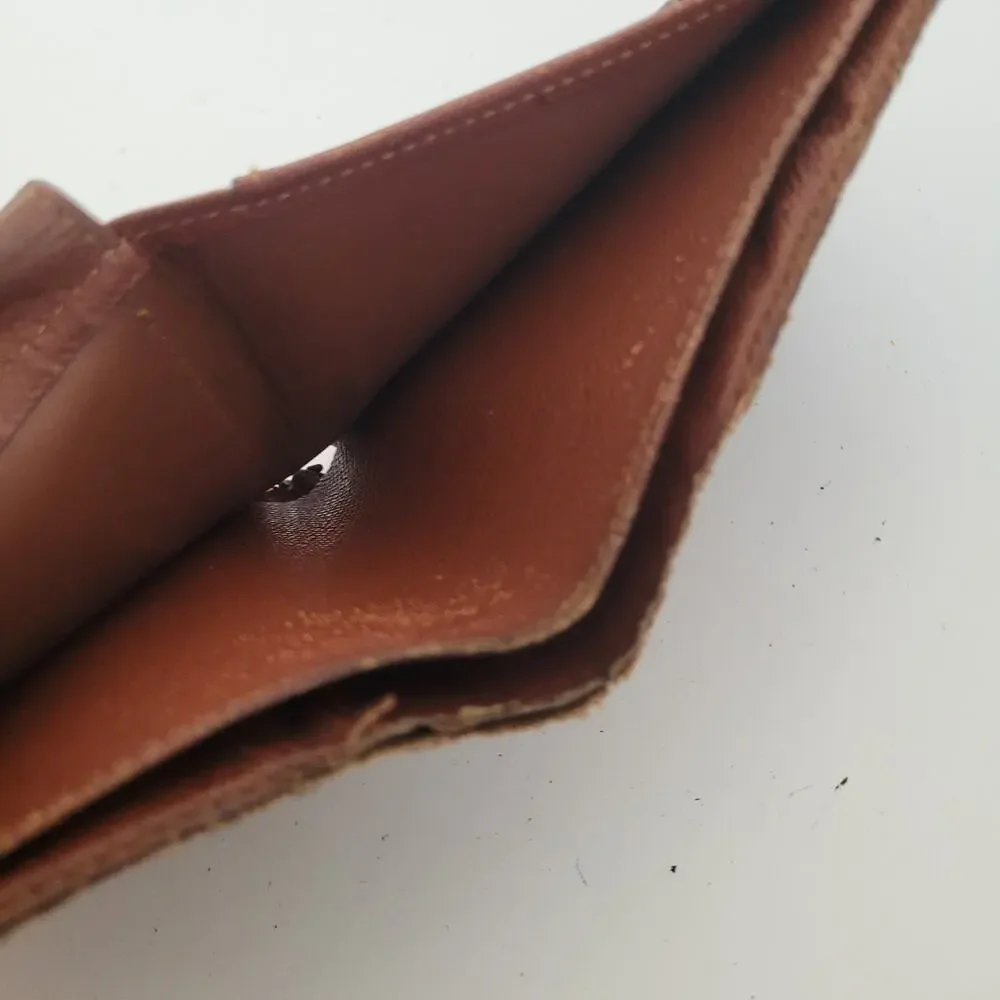 Vintage Louis Vuitton Men's LV Brown Bi-Fold Leather Wallet‎ Monogram Card Bill